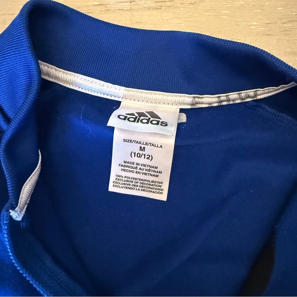 Adidas Royal Blue and White Zip Jacket Kids School Sporty - Picture 5 of 8